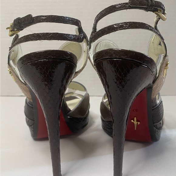 Cesare Paciotti multicolor snake skin high heel platform. Lucite in between . - Picture 4 of 7